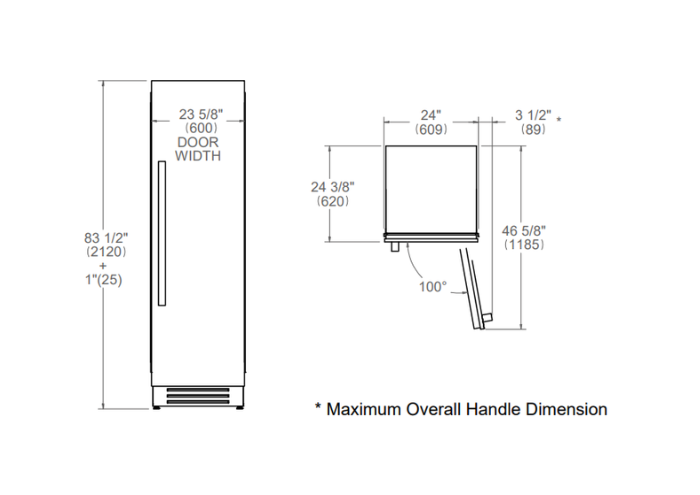 60 cm Built-in Refrigerator Column | Bertazzoni